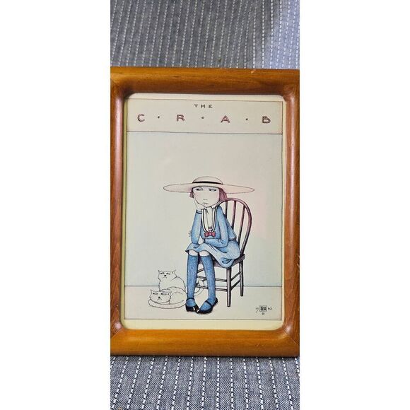 MARY ENGELBREIT 1980 THE CRAB POSTER PRINT 4x6 Framed - Picture 3 of 6